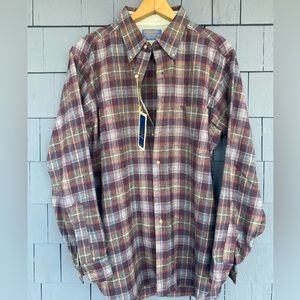 NOS Vintage Pendleton Button Down Plaid Wool sport Shirt Large L Made in USA